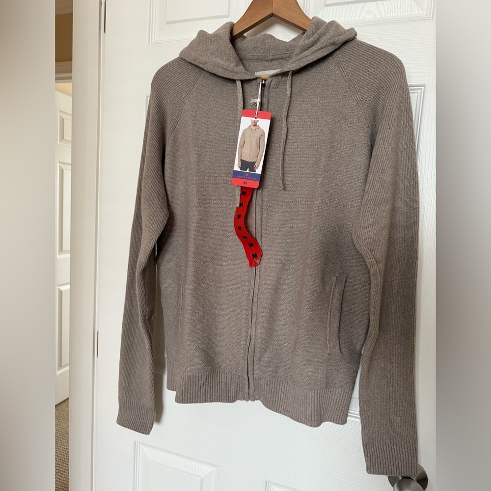 Modern Ambition Taupe Knit Zip Up Hooded Sweater